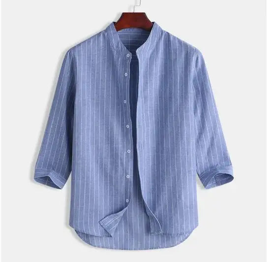 Men's Cotton Linen Long Sleeve Shirt | Lightweight Breathable Summer Essential