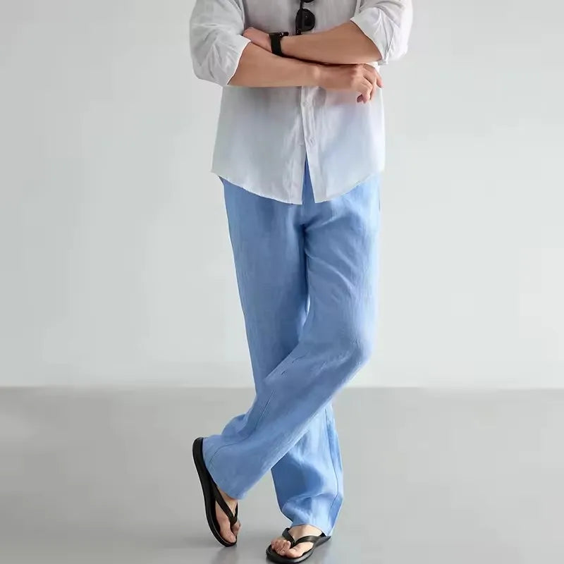 Men's Cotton Linen Running Pants | Lightweight Breathable Performance Fit