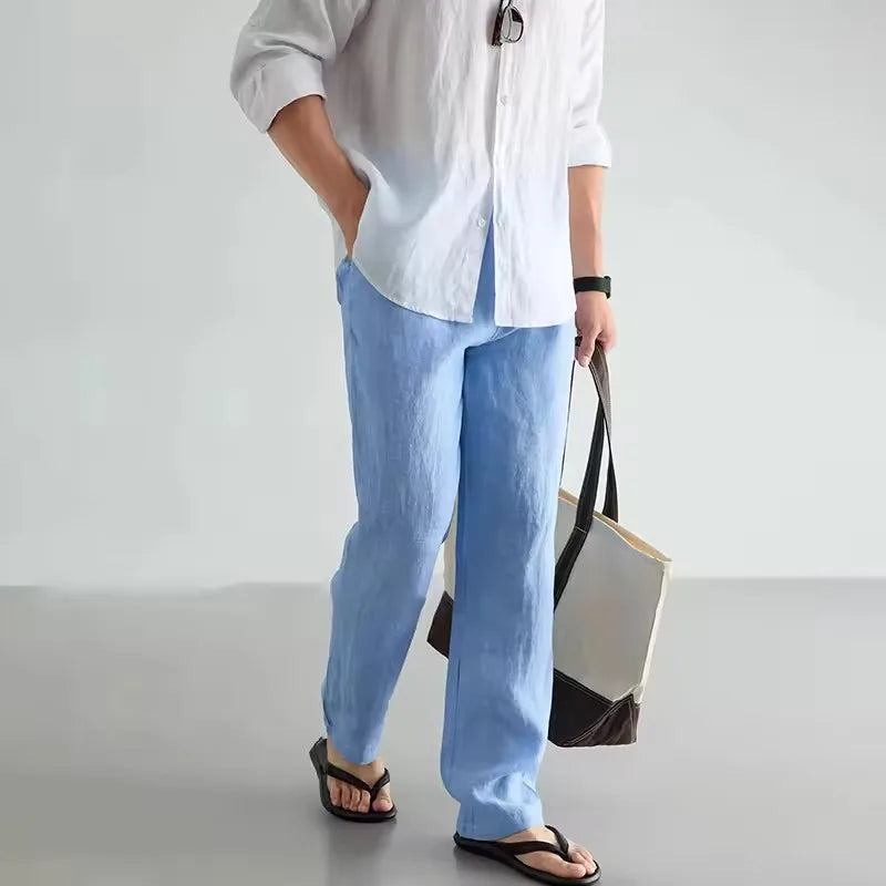 Men's Cotton Linen Running Pants | Lightweight Breathable Performance Fit