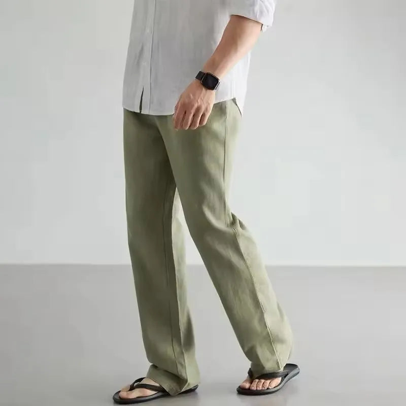 Men's Cotton Linen Running Pants | Lightweight Breathable Performance Fit