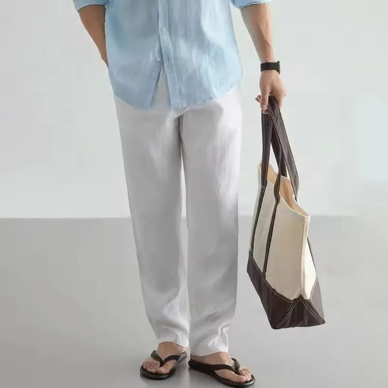 Men's Cotton Linen Running Pants | Lightweight Breathable Performance Fit