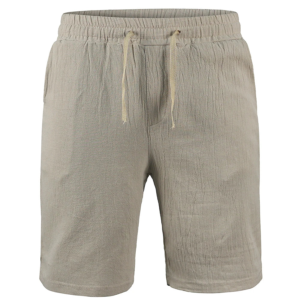 Men's Cotton Linen Shorts | Lightweight Breathable Summer Essential | Classic Solid Style