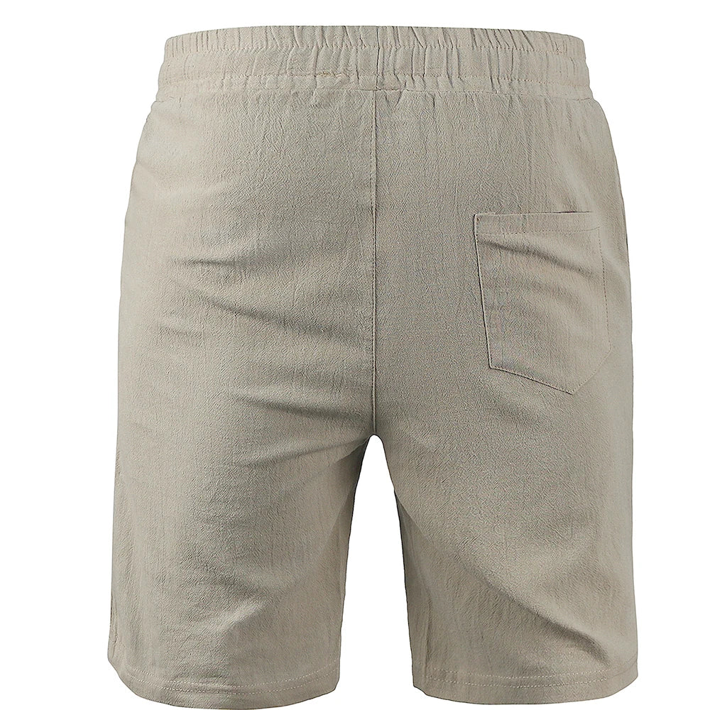 Men's Cotton Linen Shorts | Lightweight Breathable Summer Essential | Classic Solid Style