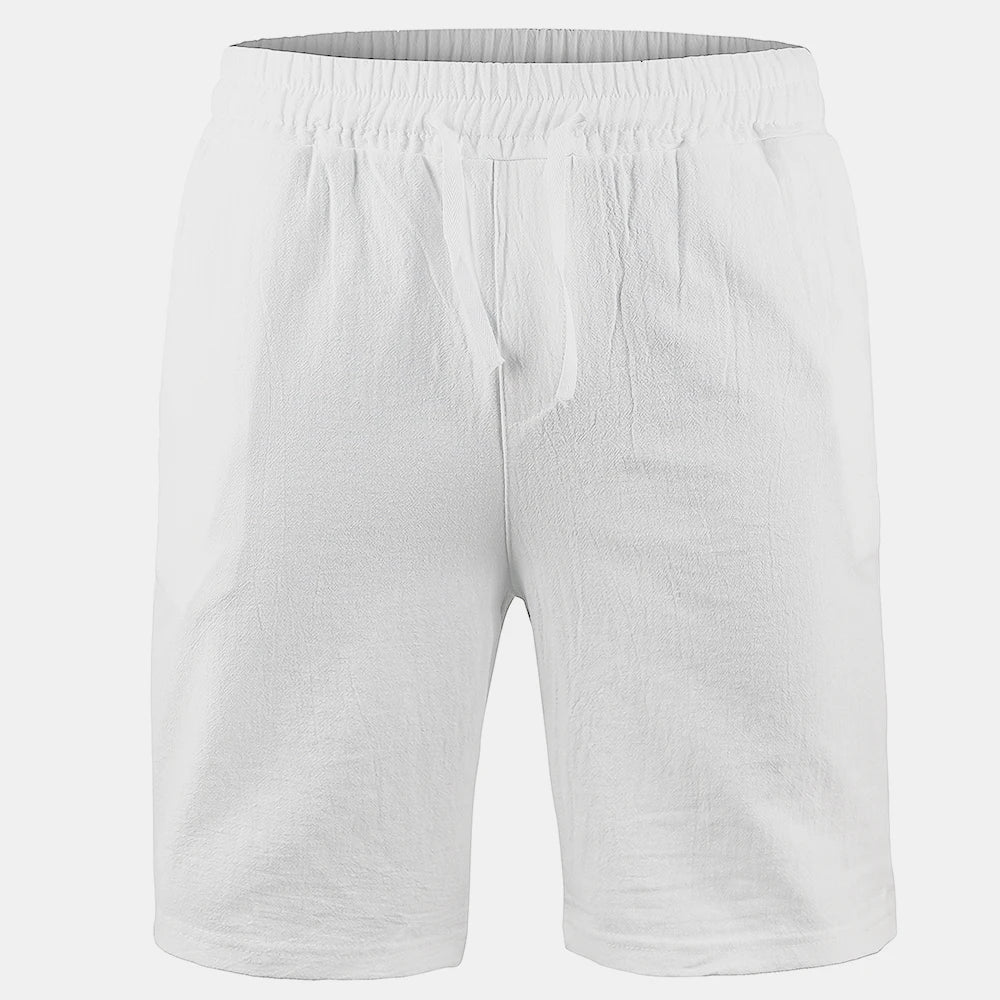 Men's Cotton Linen Shorts | Lightweight Breathable Summer Essential | Classic Solid Style