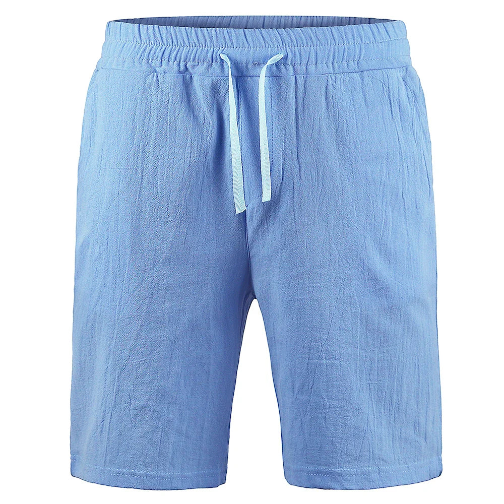 Men's Cotton Linen Shorts | Lightweight Breathable Summer Essential | Classic Solid Style