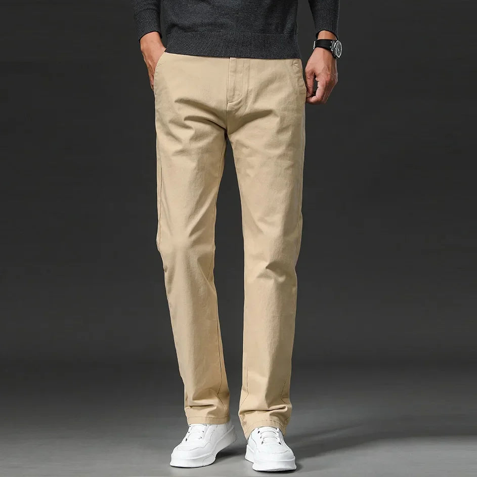 Men's Cotton Stretch Chino Trousers | Tailored Versatile Everyday Style