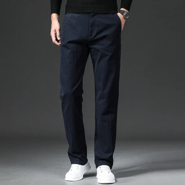 Men's Cotton Stretch Chino Trousers | Tailored Versatile Everyday Style