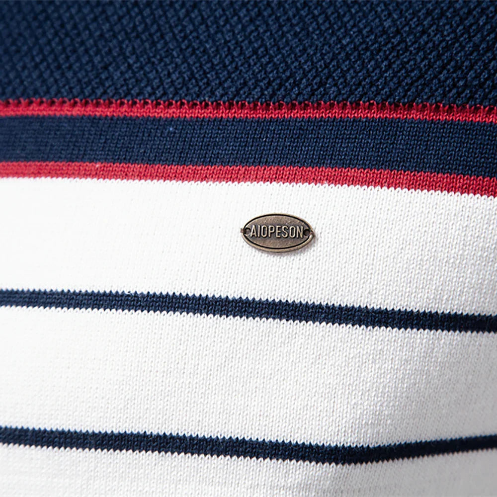 Men's Cotton Striped Pullover Sweater | Stylish Autumn Essential Fit