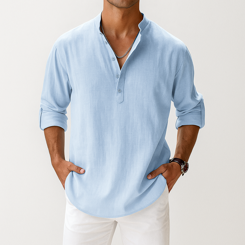 Men's Gossamer Linen Popover Shirt | Lightweight Breathable Summer Essential