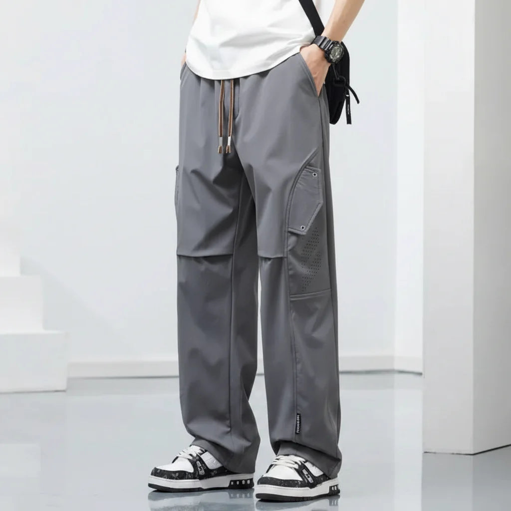 Men's Ice Silk Cargo Pants | Lightweight Breathable Comfort Fit | Plus Size Available
