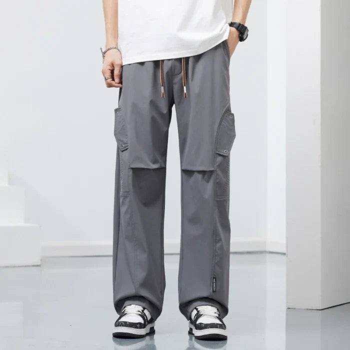 Men's Ice Silk Cargo Pants | Lightweight Breathable Comfort Fit | Plus Size Available
