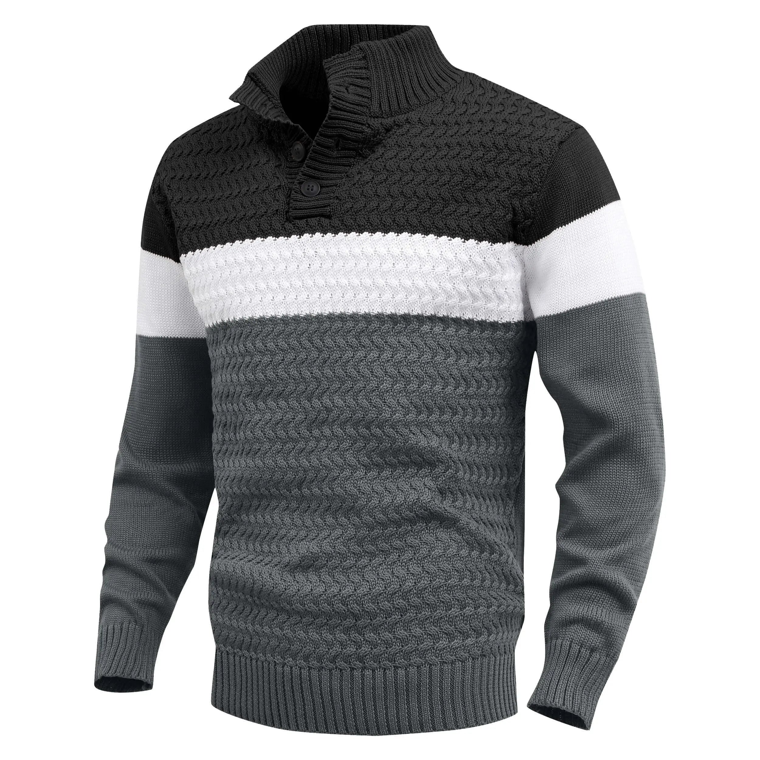 Men's Knit Pullover Sweater | Cozy Lightweight Color-Block Design