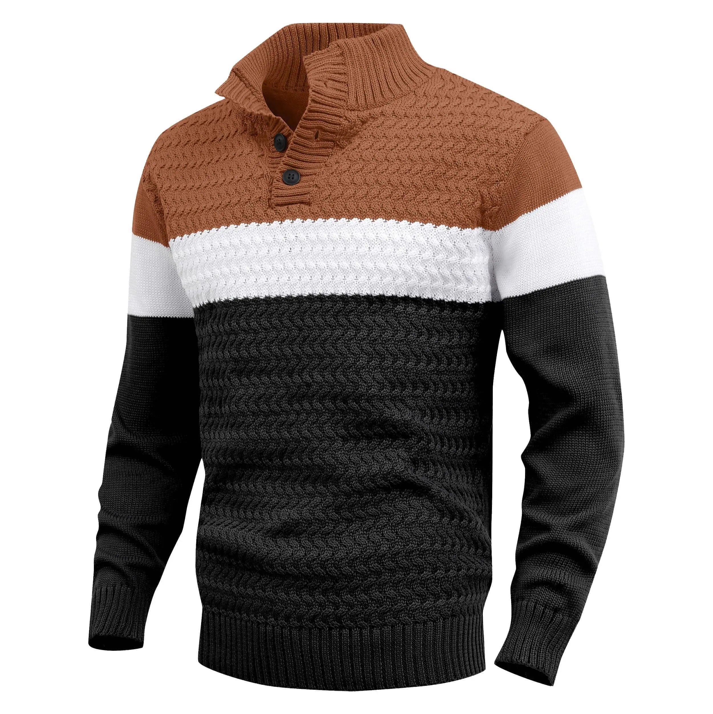 Men's Knit Pullover Sweater | Cozy Lightweight Color-Block Design