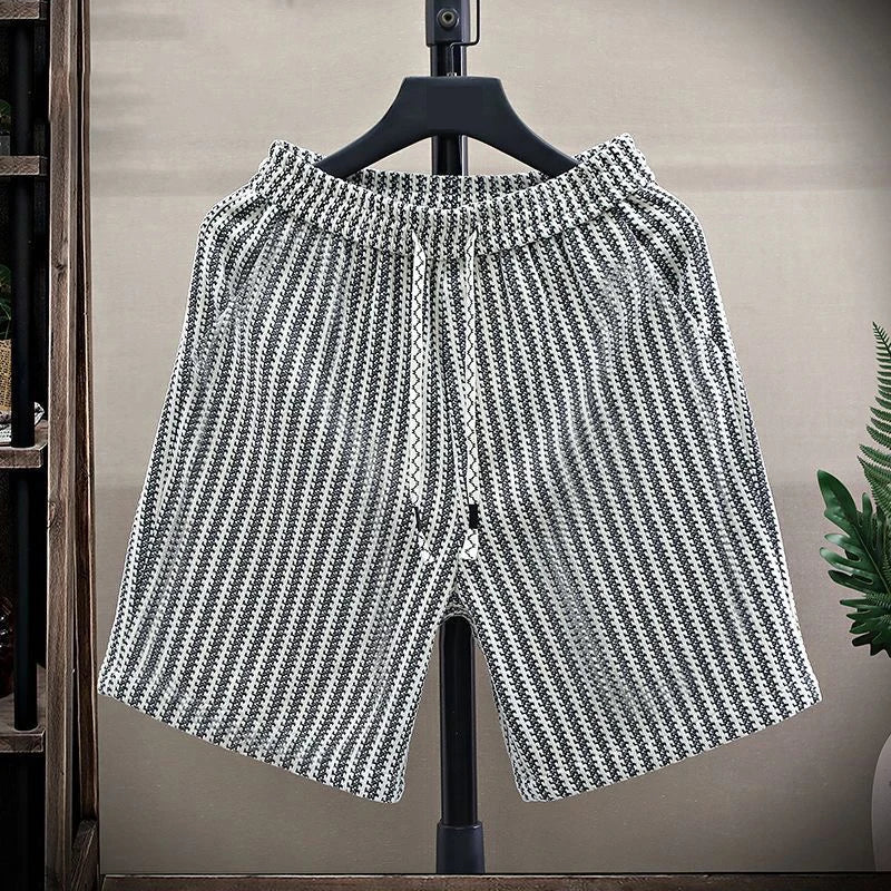 Men's Knit Zebra Print Shorts | Lightweight Breathable Summer Style