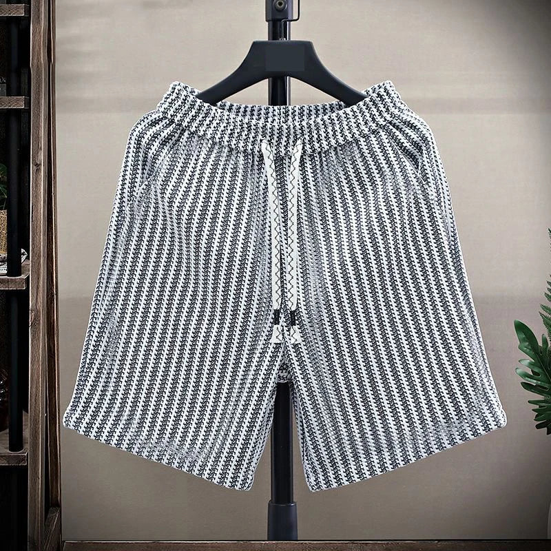 Men's Knit Zebra Print Shorts | Lightweight Breathable Summer Style