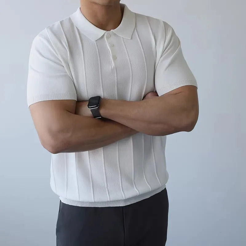 Men's Knitted Polo Shirt | Refined Summer Business Casual Fit