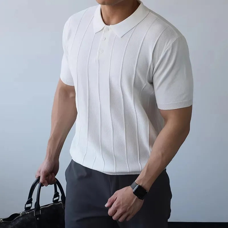 Men's Knitted Polo Shirt | Refined Summer Business Casual Fit