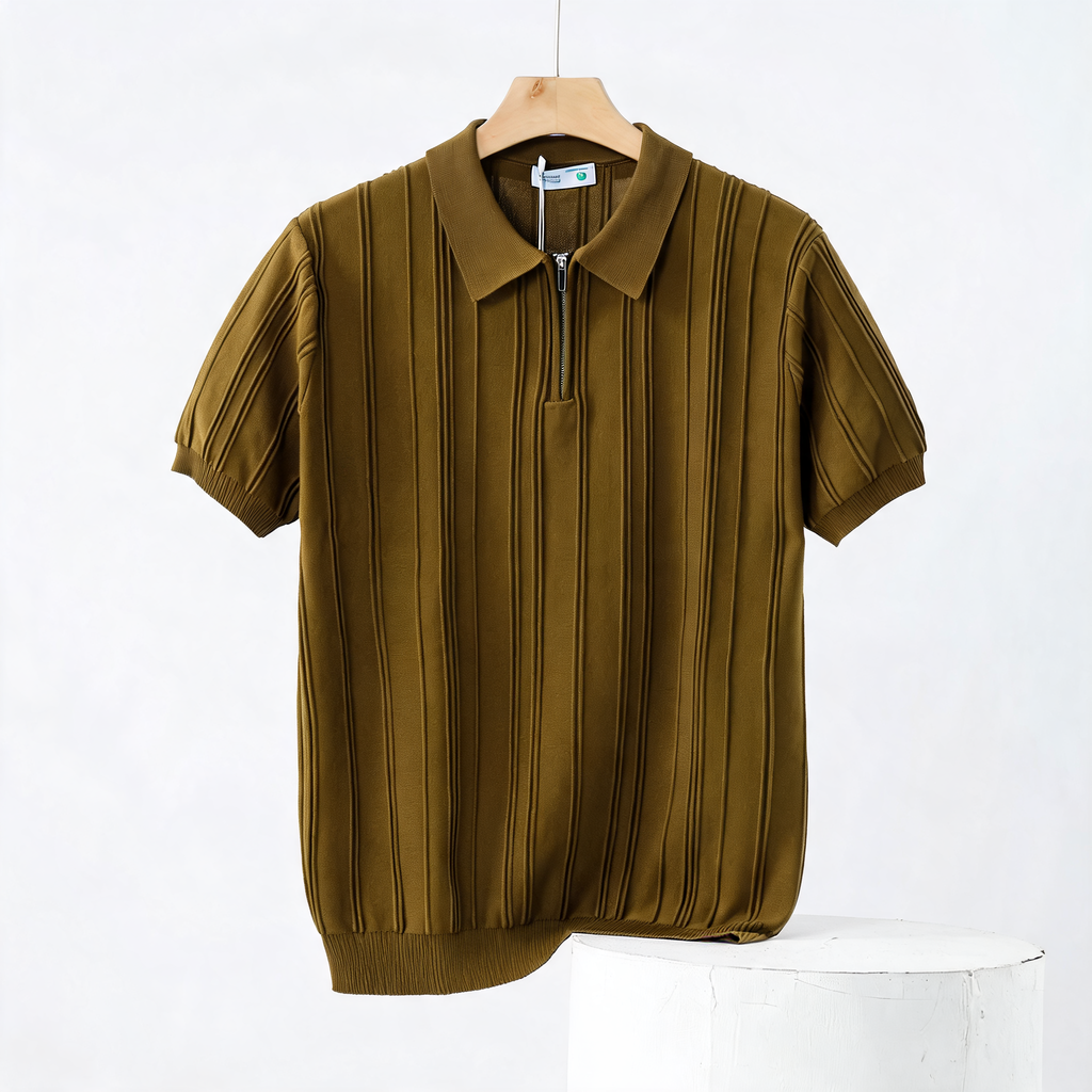 Men's Lightweight Knit Polo Shirt | Classic England-Inspired Summer Style