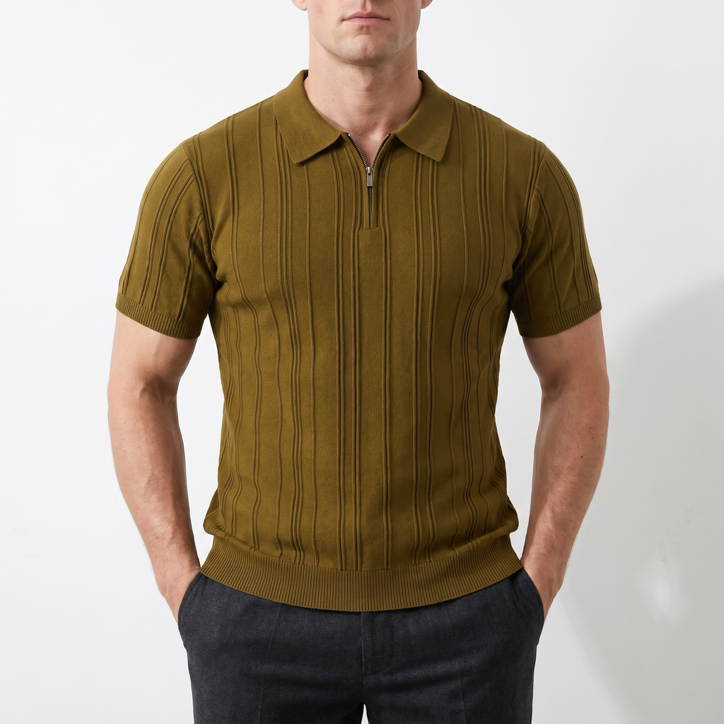 Men's Lightweight Knit Polo Shirt | Classic England-Inspired Summer Style