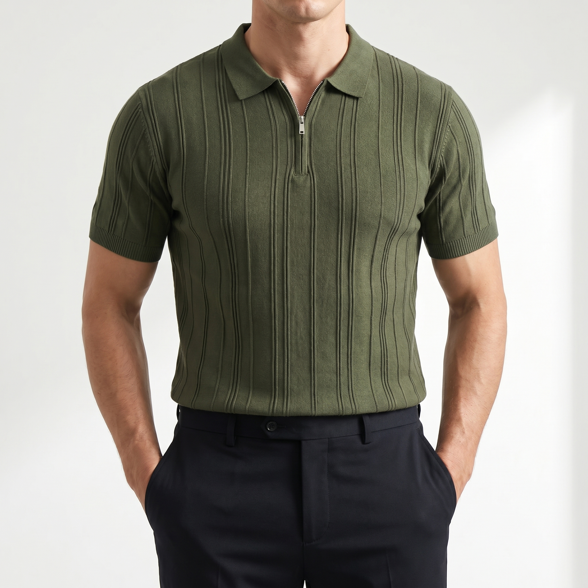 Men's Lightweight Knit Polo Shirt | Classic England-Inspired Summer Style