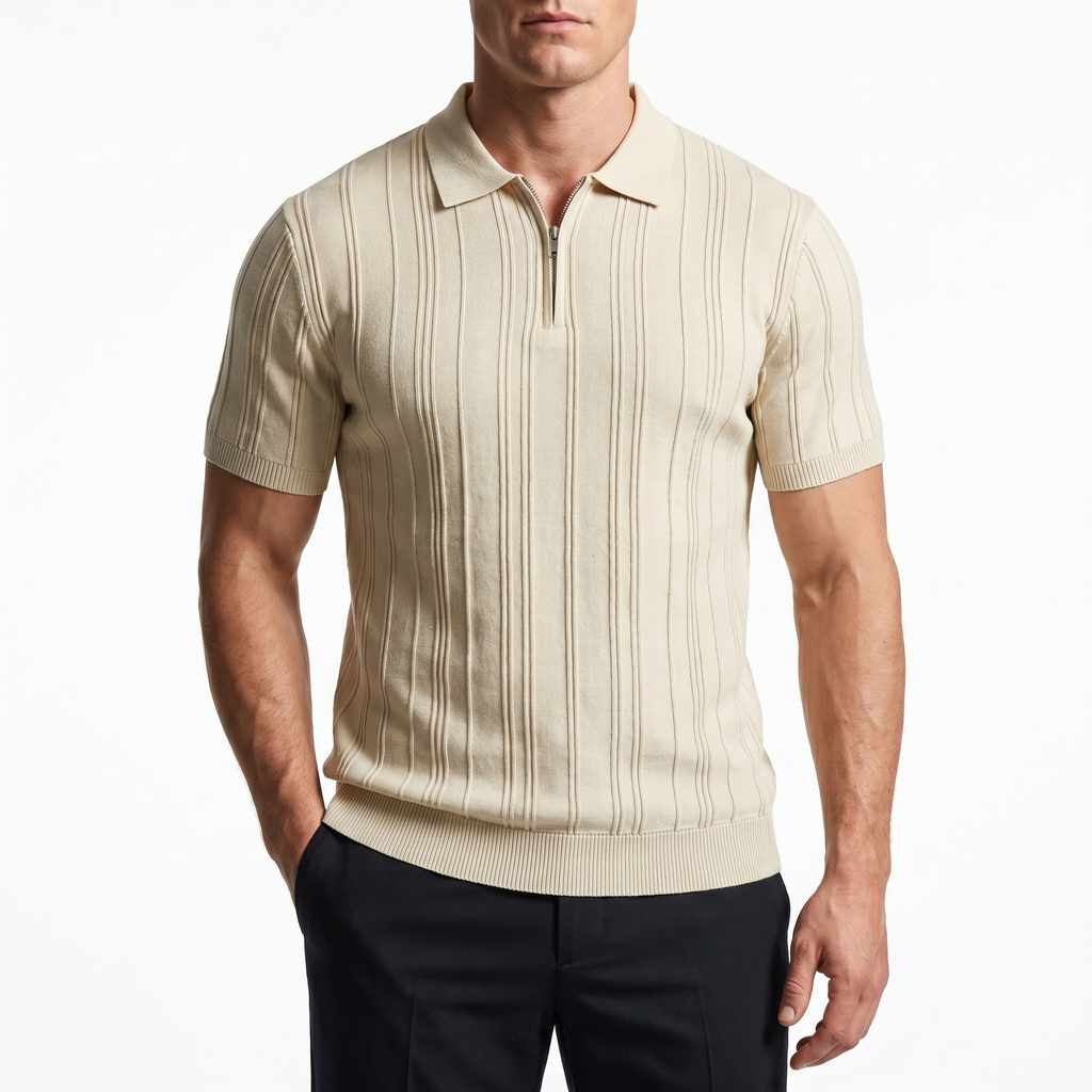 Men's Lightweight Knit Polo Shirt | Classic England-Inspired Summer Style