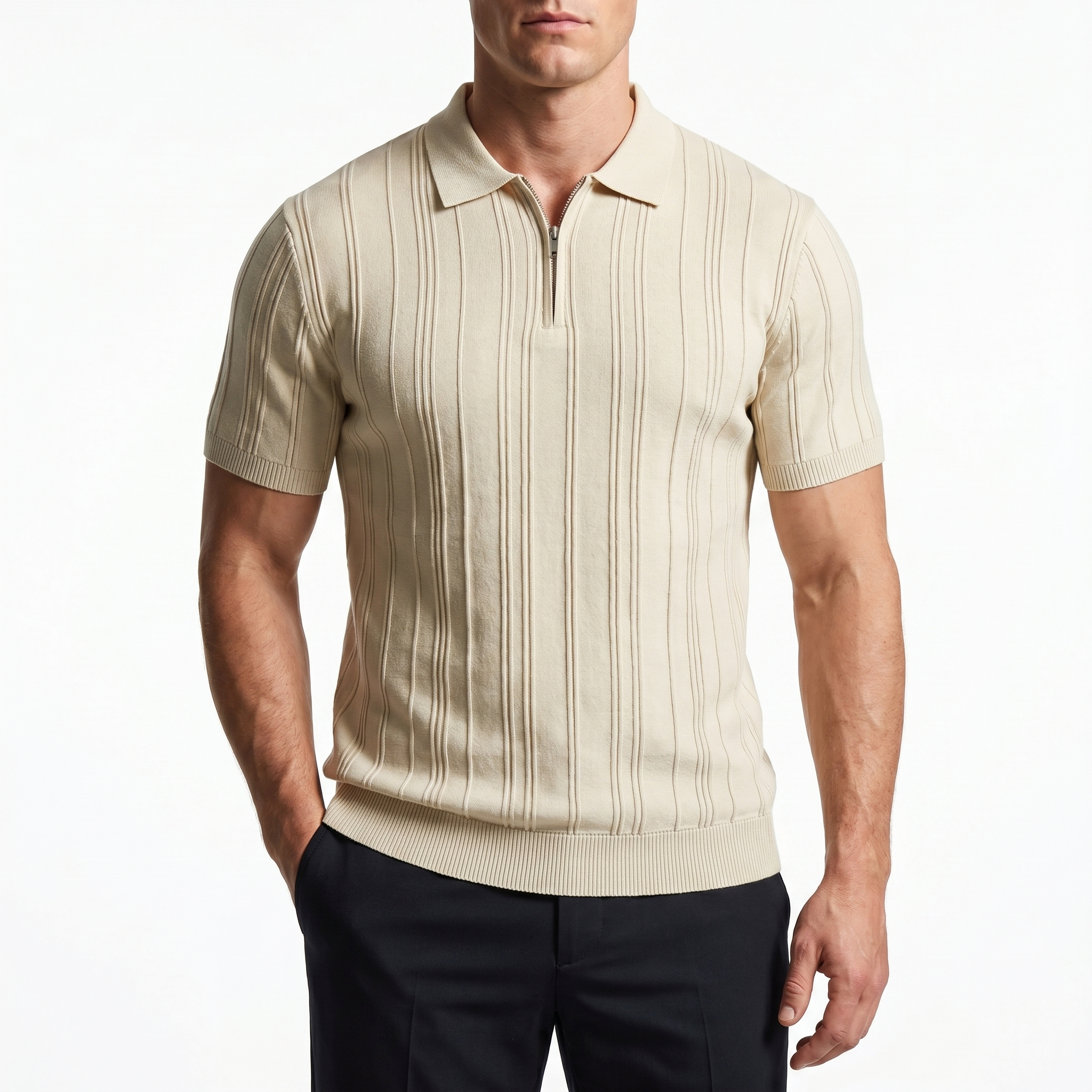 Men's Lightweight Knit Polo Shirt | Classic England-Inspired Summer Style