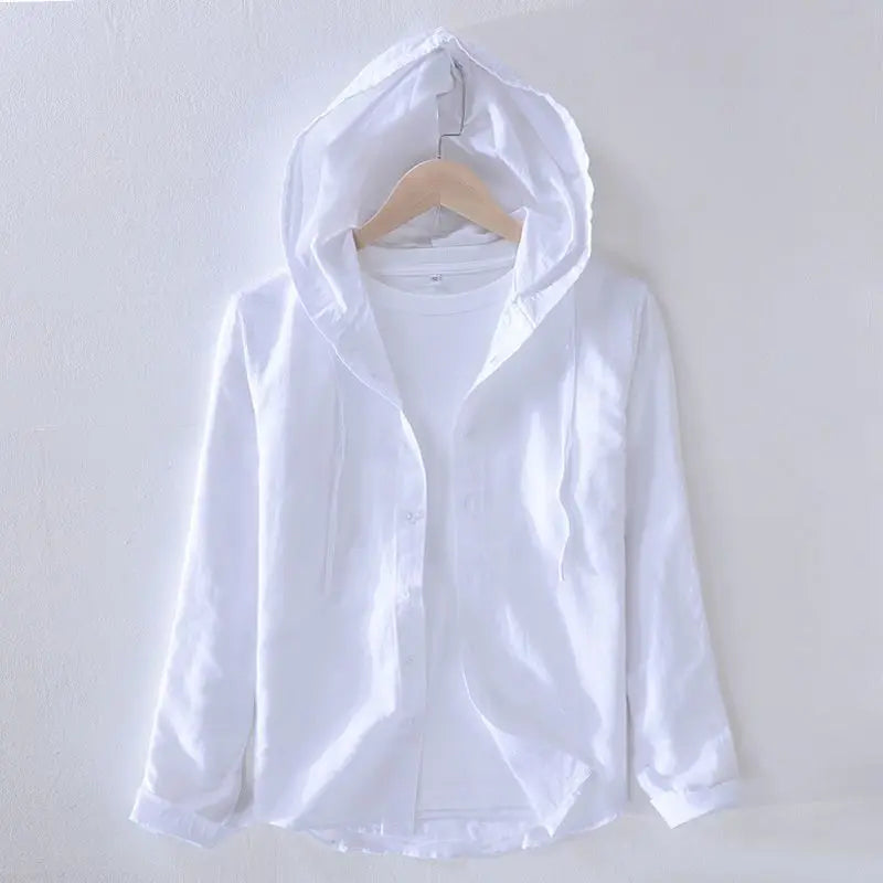 Men's Lightweight Striped Hooded Long-Sleeved Shirt | Casual Spring Style Statement