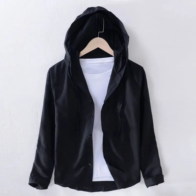 Men's Lightweight Striped Hooded Long-Sleeved Shirt | Casual Spring Style Statement