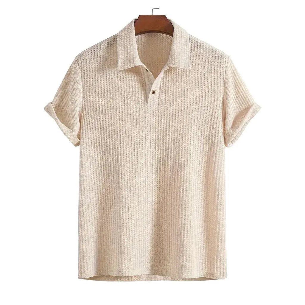 Men's Lightweight Waffle-Knit Polo Shirt | Classic Everyday Comfort Fit