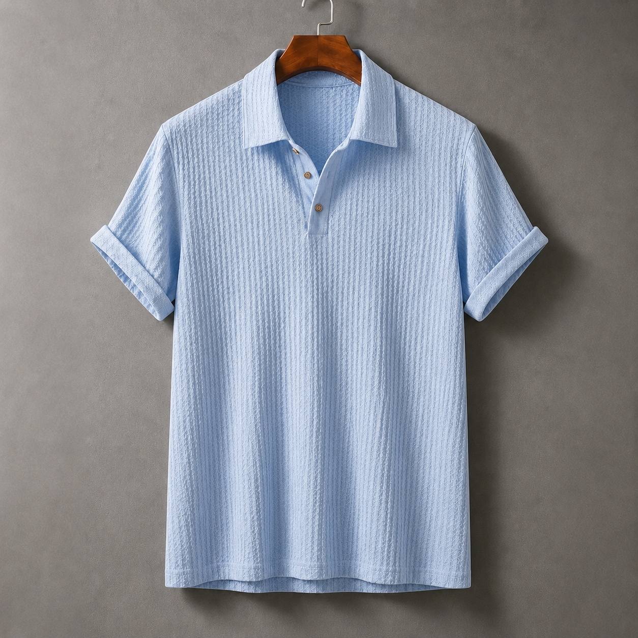 Men's Lightweight Waffle-Knit Polo Shirt | Classic Everyday Comfort Fit