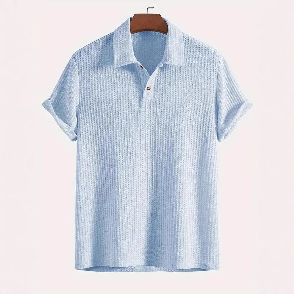 Men's Lightweight Waffle-Knit Polo Shirt | Classic Everyday Comfort Fit