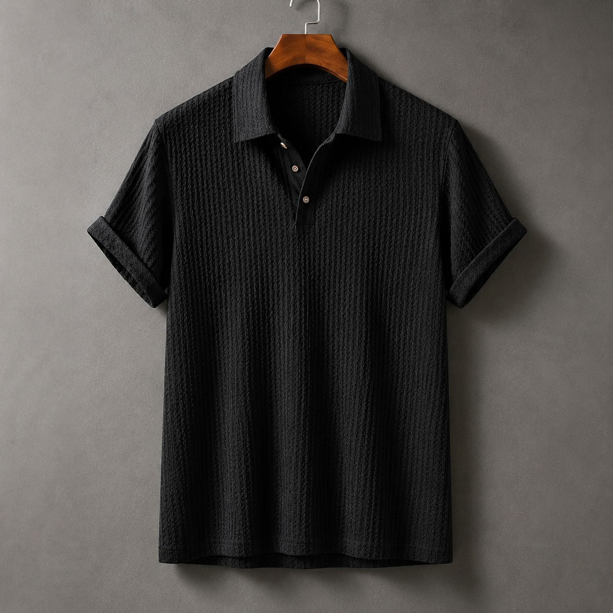 Men's Lightweight Waffle-Knit Polo Shirt | Classic Everyday Comfort Fit