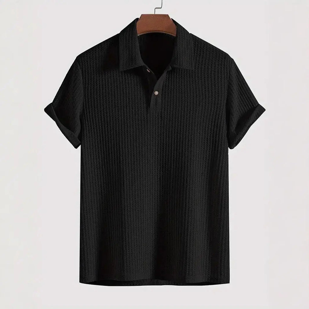 Men's Lightweight Waffle-Knit Polo Shirt | Classic Everyday Comfort Fit