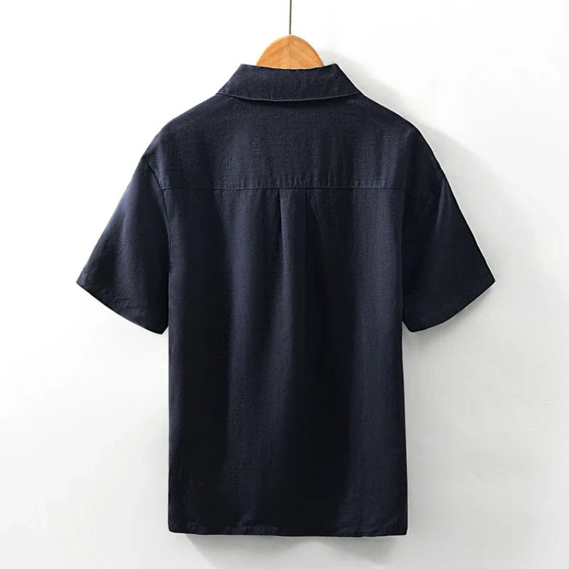 Men's Linen Blend Short Sleeve Polo Shirt | Breathable Casual Summer Essential