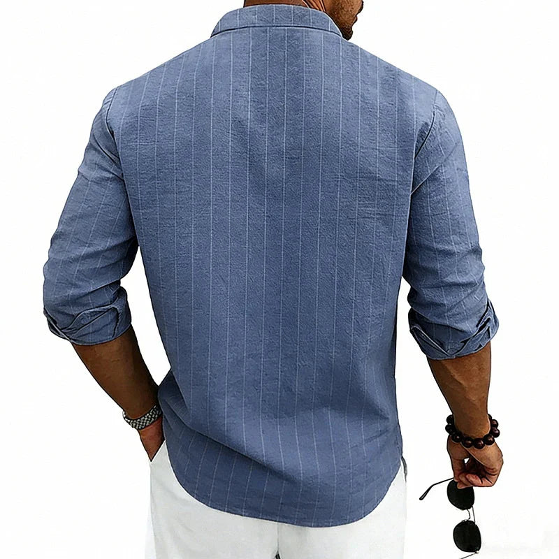 Men's Linen Button-Up Shirt | Lightweight Breathable Spring Essential