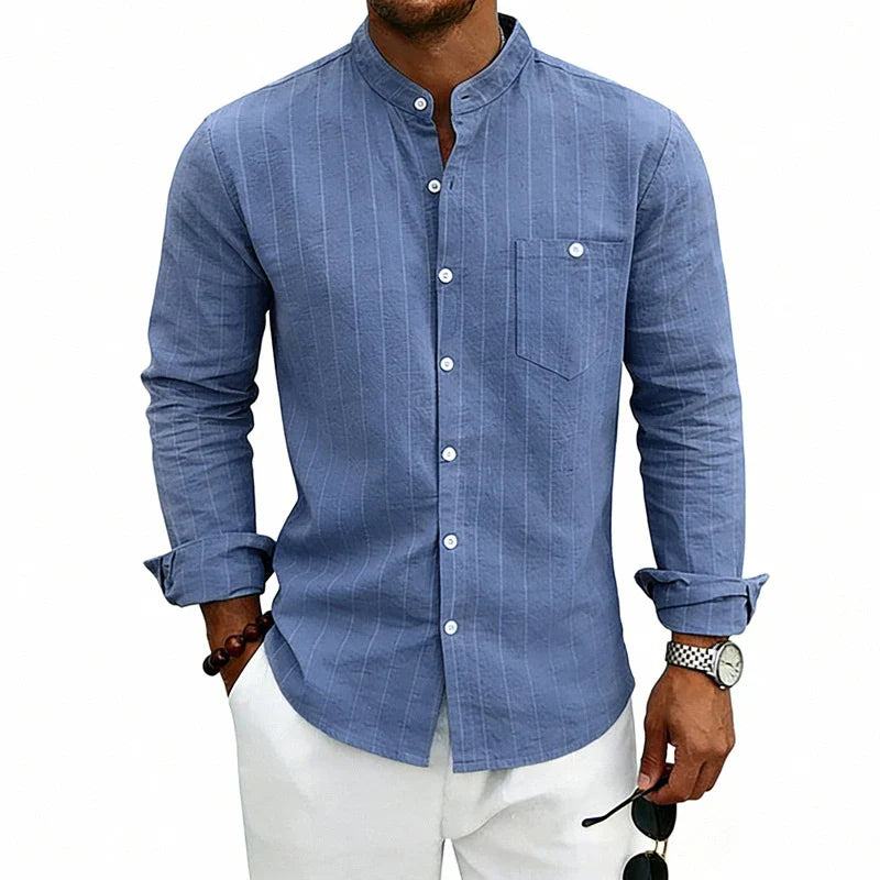 Men's Linen Button-Up Shirt | Lightweight Breathable Spring Essential