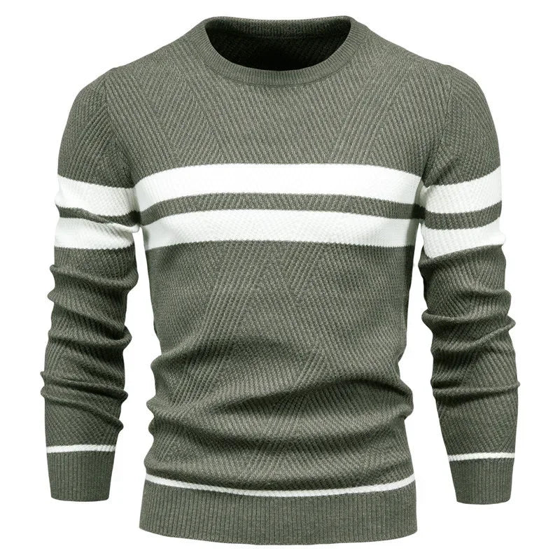 Men's Patchwork Pullover Sweater | Stylish Warm Autumn Essential
