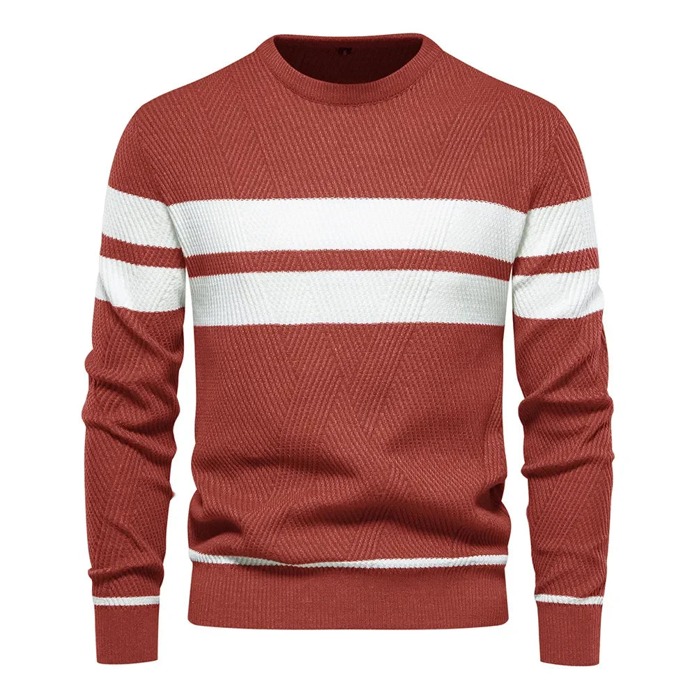 Men's Patchwork Pullover Sweater | Stylish Warm Autumn Essential