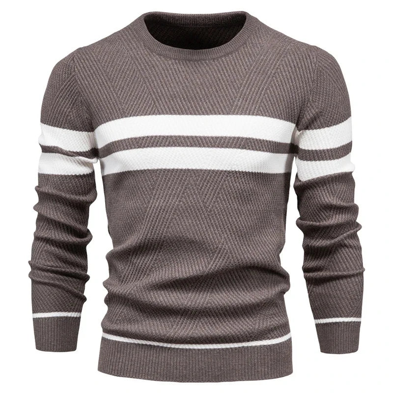 Men's Patchwork Pullover Sweater | Stylish Warm Autumn Essential