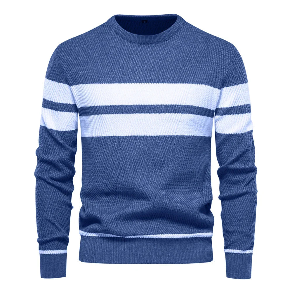 Men's Patchwork Pullover Sweater | Stylish Warm Autumn Essential