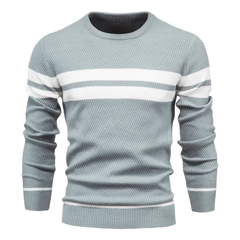 Men's Patchwork Pullover Sweater | Stylish Warm Autumn Essential