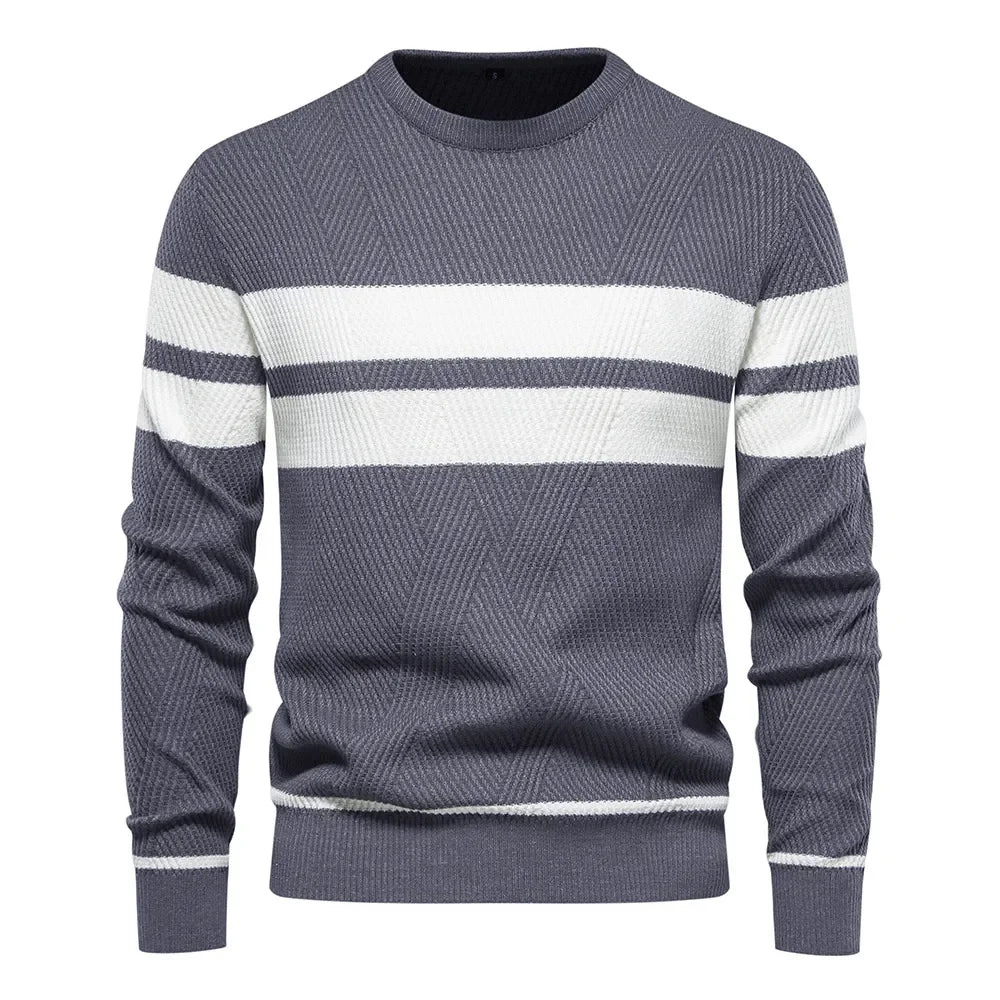Men's Patchwork Pullover Sweater | Stylish Warm Autumn Essential