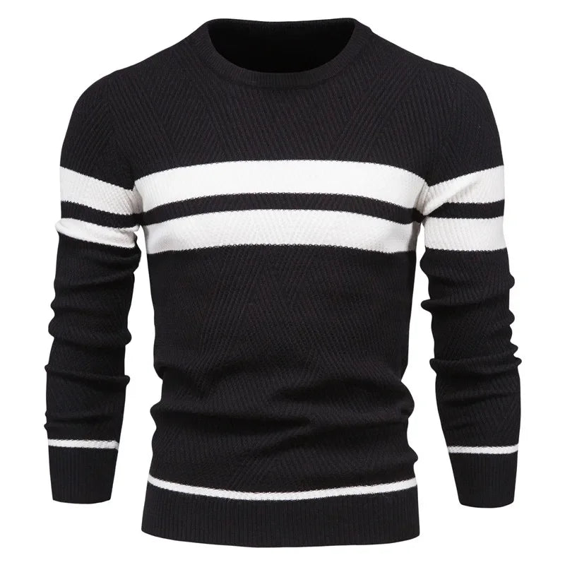 Men's Patchwork Pullover Sweater | Stylish Warm Autumn Essential