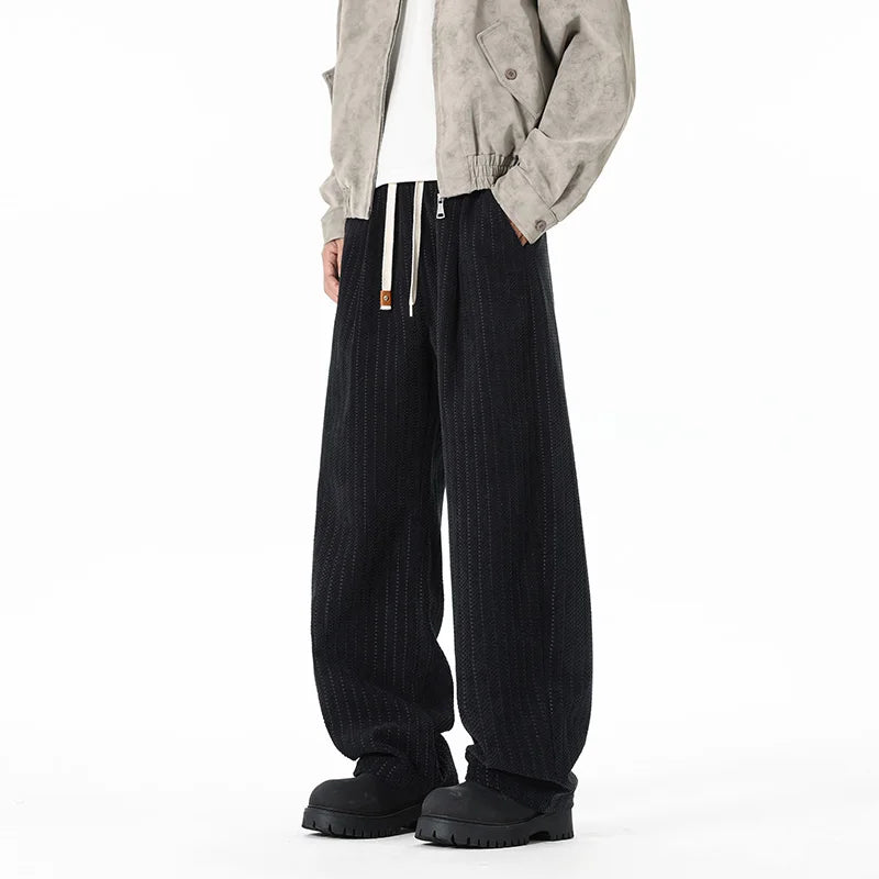 Men's Plus Size Corduroy Pants | Vintage Wide Leg Comfort Fit | Trendy Casual Style