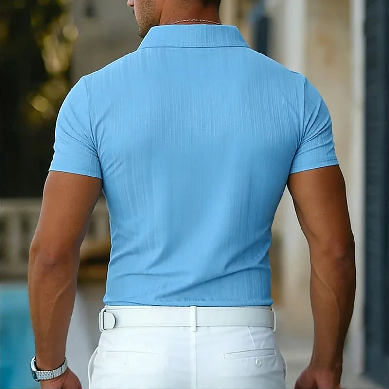 Men's Polyester Plaid Short Sleeve Shirt | Breathable Summer Essential