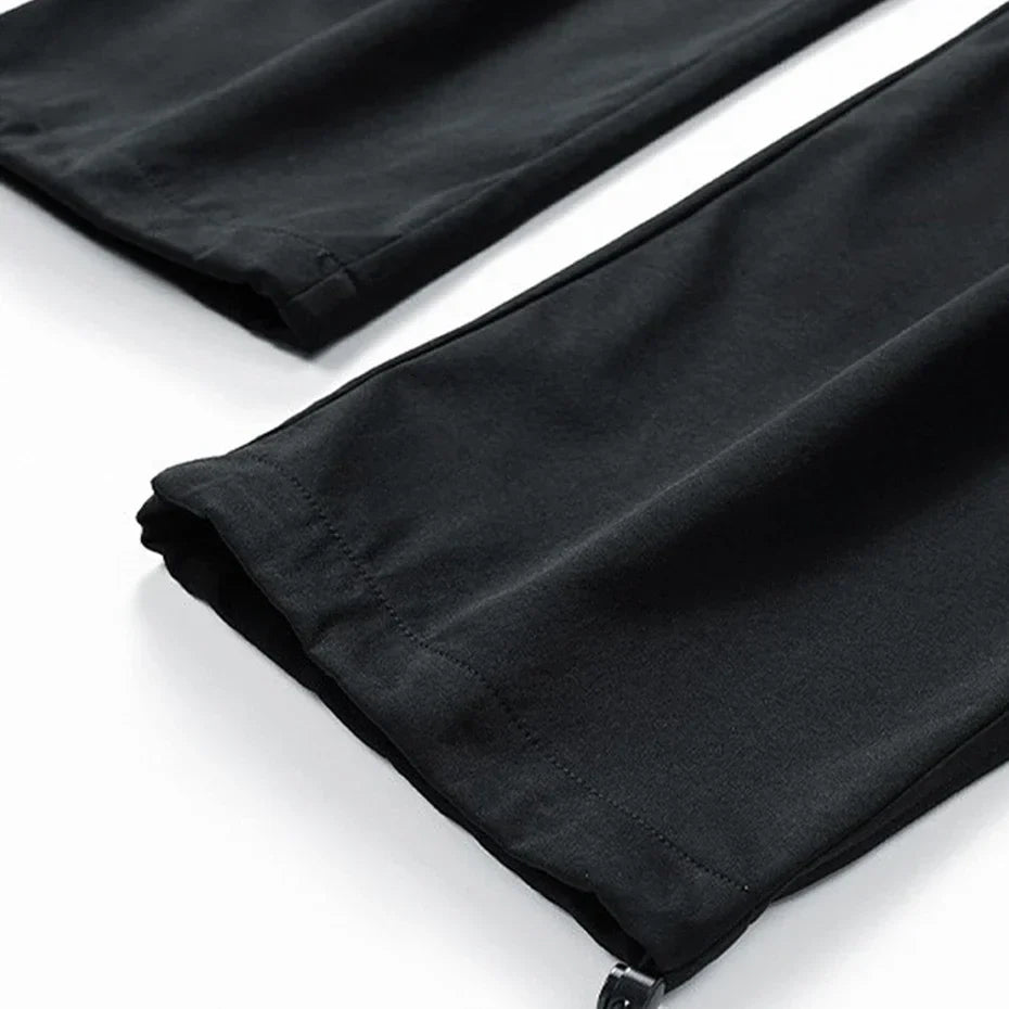 Men's Polyester Wide Leg Cargo Pants | Trendy Loose Streetwear Fit