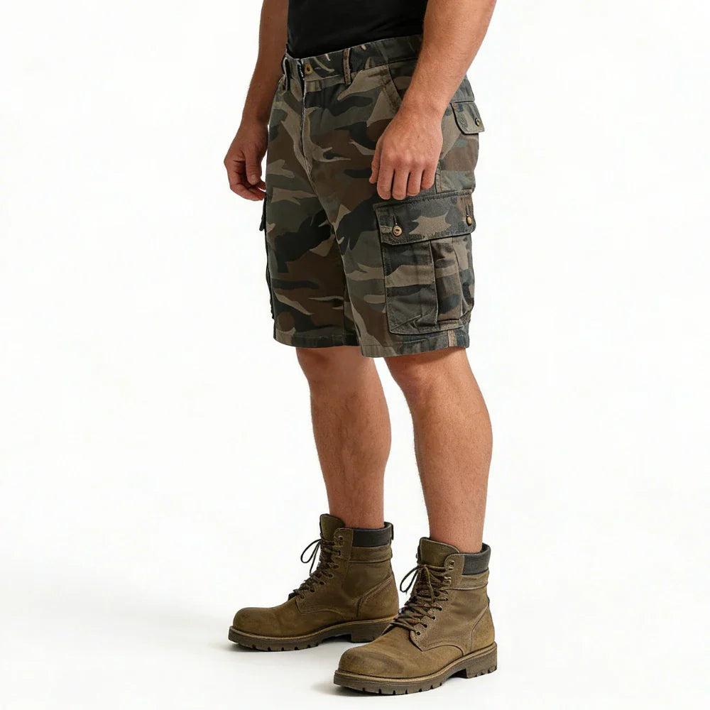 Men's Pure Cotton Camouflage Overalls Shorts | Relaxed All-Day Comfort Fit