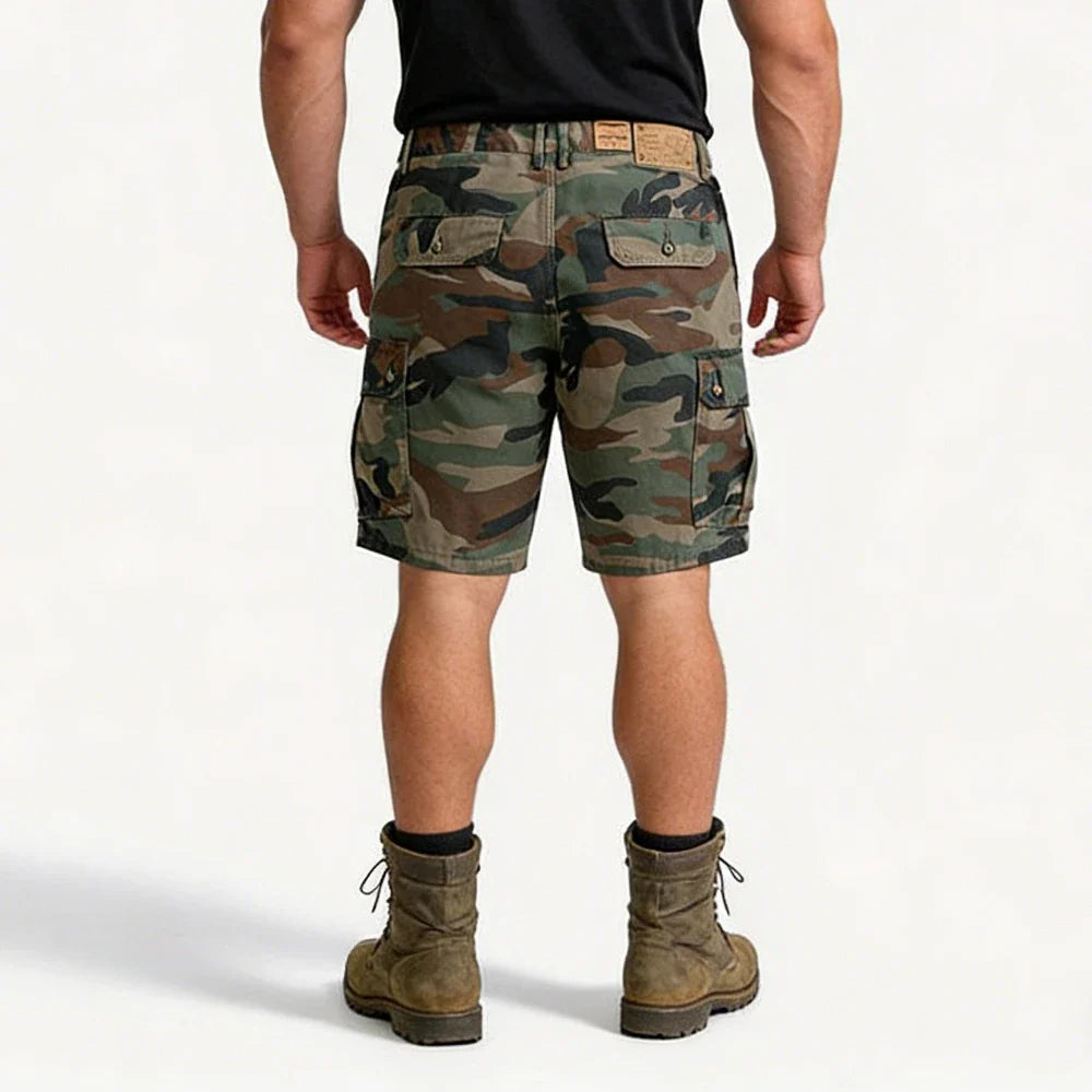 Men's Pure Cotton Camouflage Overalls Shorts | Relaxed All-Day Comfort Fit