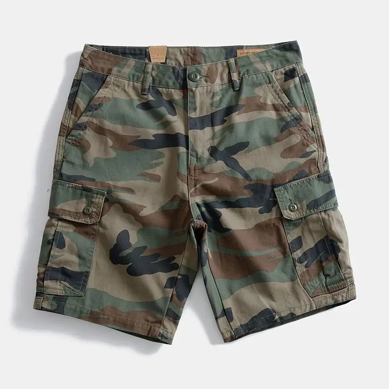 Men's Pure Cotton Camouflage Overalls Shorts | Relaxed All-Day Comfort Fit