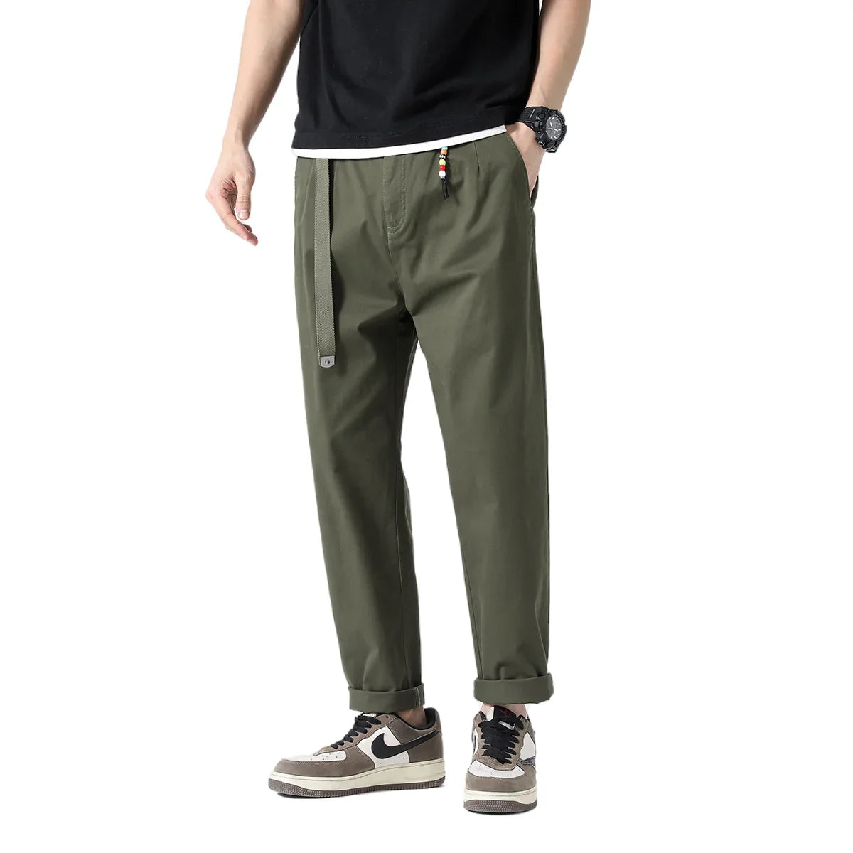 Men's Pure Cotton Chino Pants | Lightweight Breathable Casual Essential